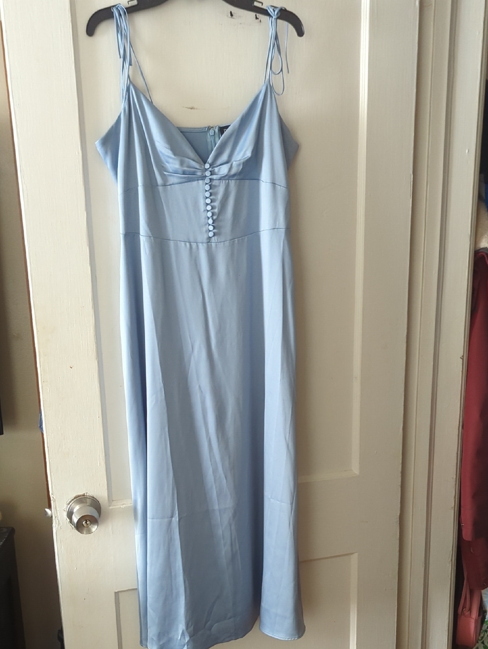DANIELLE BERNSTEIN Light Blue Midi Slip Dress